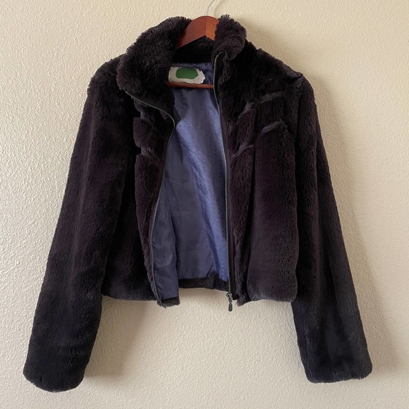 Anthropologie Chevron Faux fur coat - Picture 4 of 7